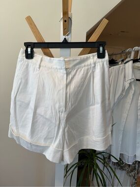 rag & bone White High-Waist Tailored Shorts